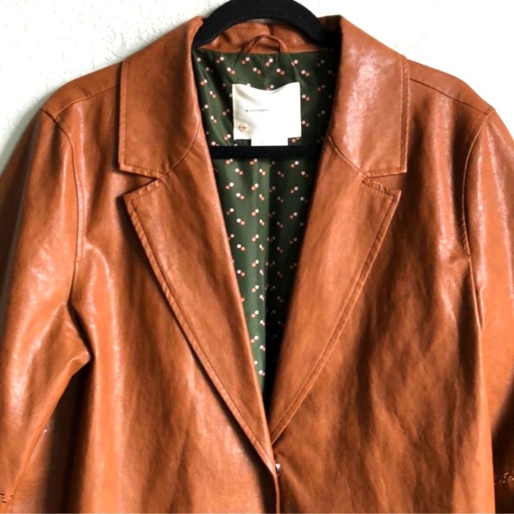 Anthropologie Cognac Brown Leather Jacket - Picture 6 of 7